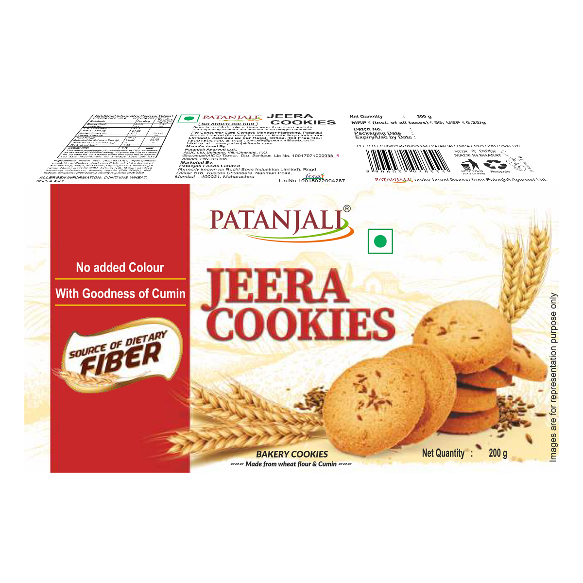 Patanjali Jeera Cookies 200G - Image 2